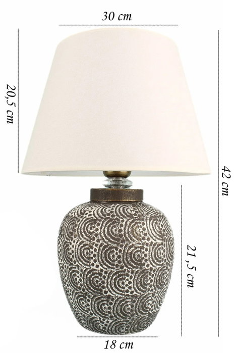 Opviq Lámpara de Mesa de Cerámica Gris y Blanco YL687